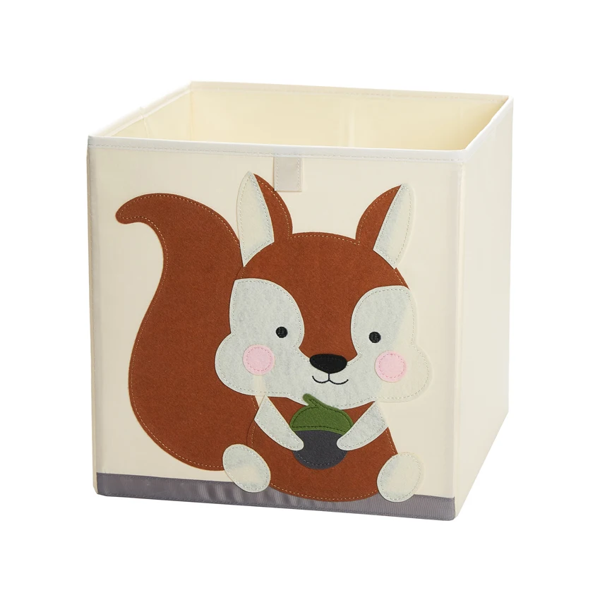 Cartoon Animal Folding Storage Bin – 13-Inch Oxford Fabric Organizer for Toys & Clothing