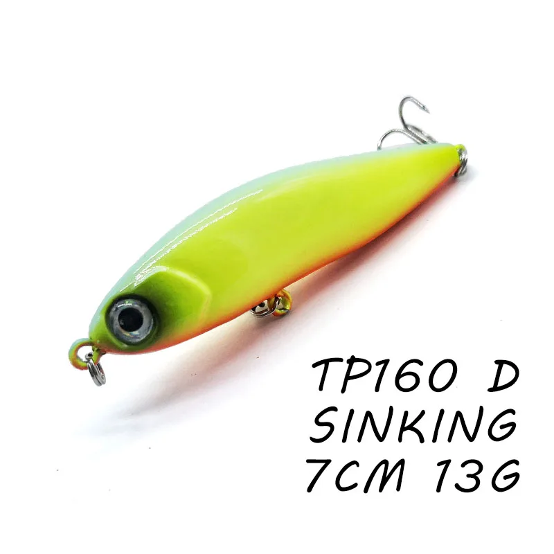 2021 New Arrivals Fishing Bait TP160 Full Depth 70MM 13G 7 Various Colors High Quality Hooks Sinking Pencil Lures For Fishing