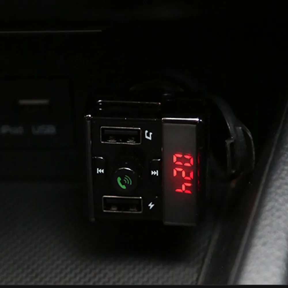 20# Цвет Экран FM передатчик Беспроводной Bluetooth Handsfree Car комплект 360 Вращающийся автомобиль MP3 аудио с выходом 5V 3.1A устройство для автомобиля с двумя портами USB MP3