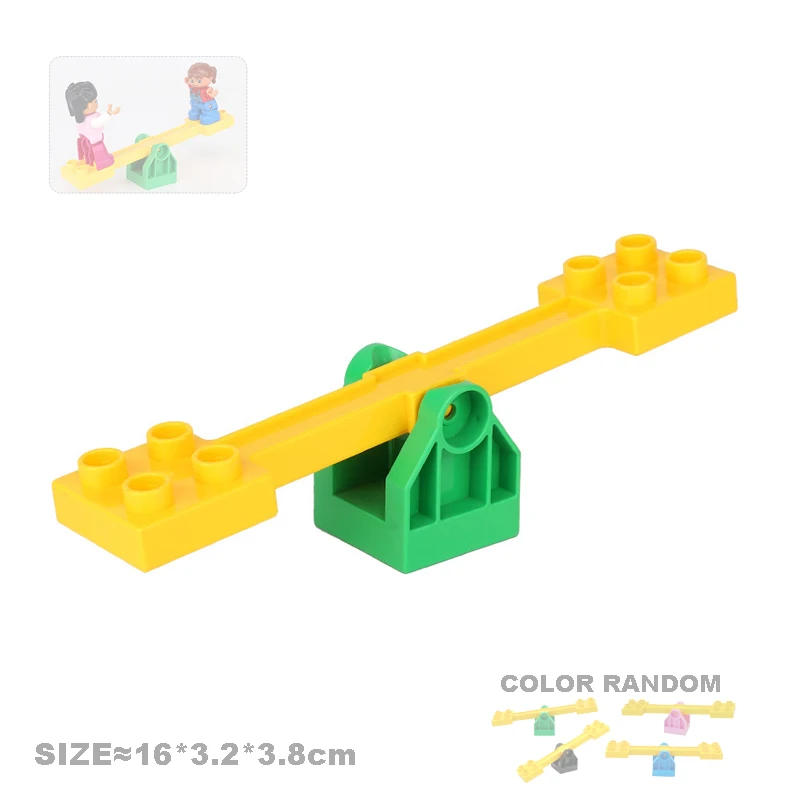 Big Building Blocks Pipeline Playground Spin Parts Slide Ladder Gear Swing Compatible Bricks Baby Assemble Interactive Toys Gift
