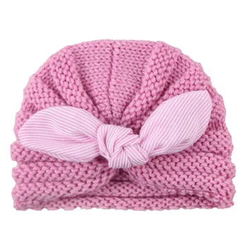 

On Sale 1Pc Baby Hat Winter Toddler Girls Boys Warm Woolen Knitting Hat Winter Beanie Hat Cute Polka Dots Rabbit Ear Skull Hats