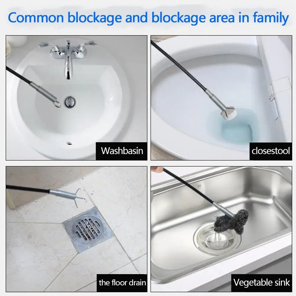 100cm Pipe Dredge Pipeline Cleaner Household Bathroom Kitchen Sink Bathtub Drainage Sewage Bendable Sewer Gripper Cleaning 100cm Pipe Dredge Pipeline Cleaner Household Bathroom Kitchen Sink Bathtub Drainage Sewage Bendable Sewer Gripper Cleaning