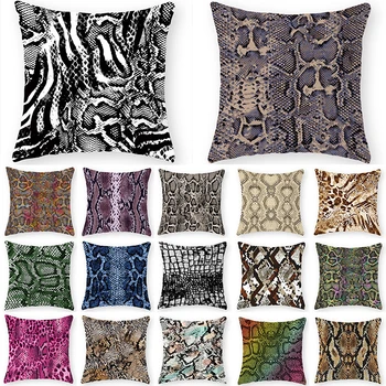 

Snake Pattern Print Decorative Cushions Pillowcase Polyester Cushion Cover Throw Pillow 45*45 Sofa Decoration Pillowcover 40862