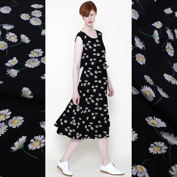 

50x114cm 100% natural mulberry silk printed fabric material 16mm crepe de chine drape anti-wrinkle shirt fabric cloth for dress