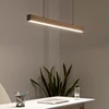 Customized 3m Length Solid Wood LED long Hang Lamp industrial style office bar Kitchen living room Alloy Pendant Light 3
