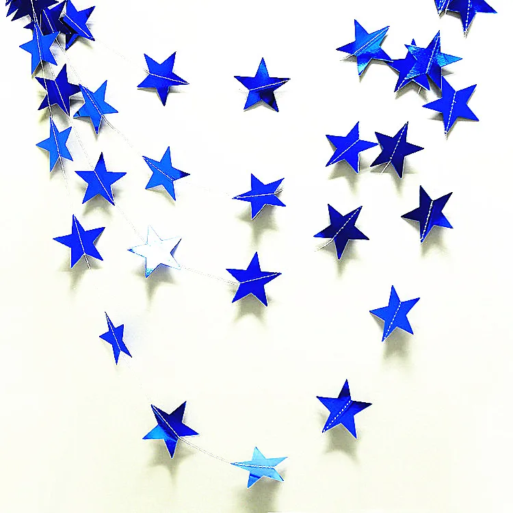star 4 м королевская голубая звезда Луна гирлянда Бумажная гирлянда баннер вечерние флаги Бантинг Рождество Свадьба День Рождения Вечеринка декор комнаты - Цвет: star