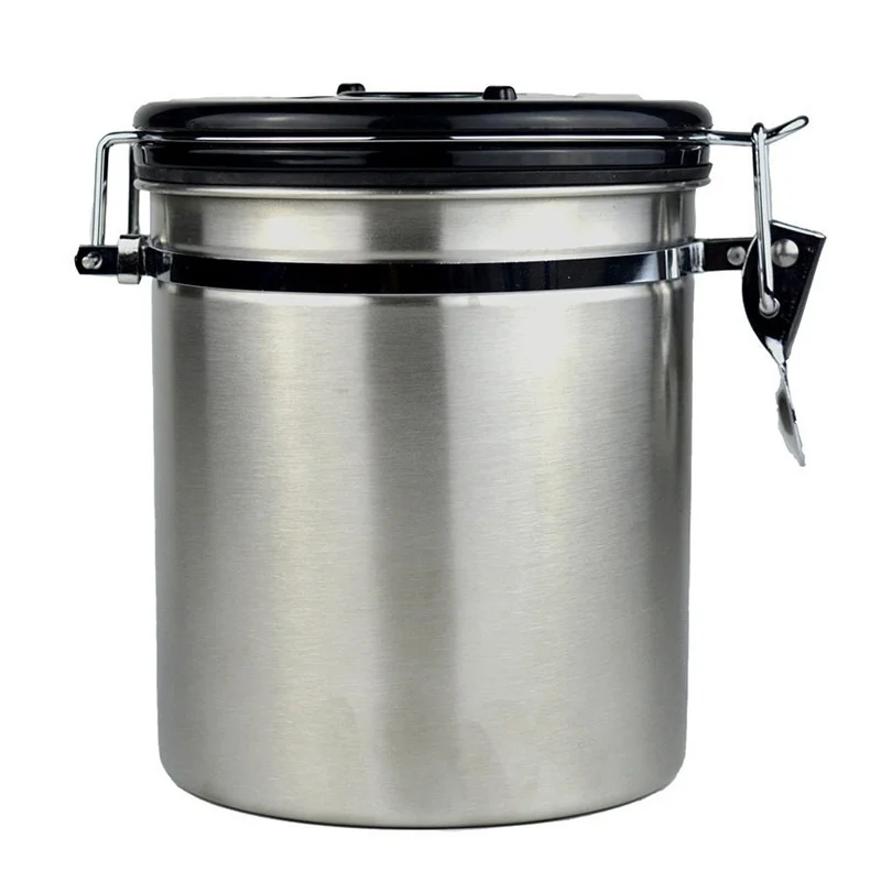 1500ml Кофейные зерна герметичная банка чашка из нержавеющей стали герметичная Герметичная канистра кофе мука сахарный контейнер держатель банки может с ложкой - Цвет: 1500ml