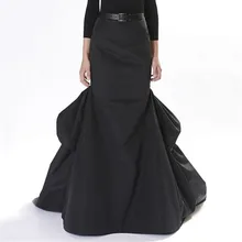 Винтажная официальная атласная юбка-годе юбки для женщин на выпускной молния женская блуза с послойным расположением ткани, оборочками и v-образным вырезом Длинная юбка Faldas Largas Mujer