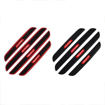 

4Pcs Universal Car Door Sill Protector Carbon Fiber Door Anti-Wear Plate Cover Panel Pedal Protector