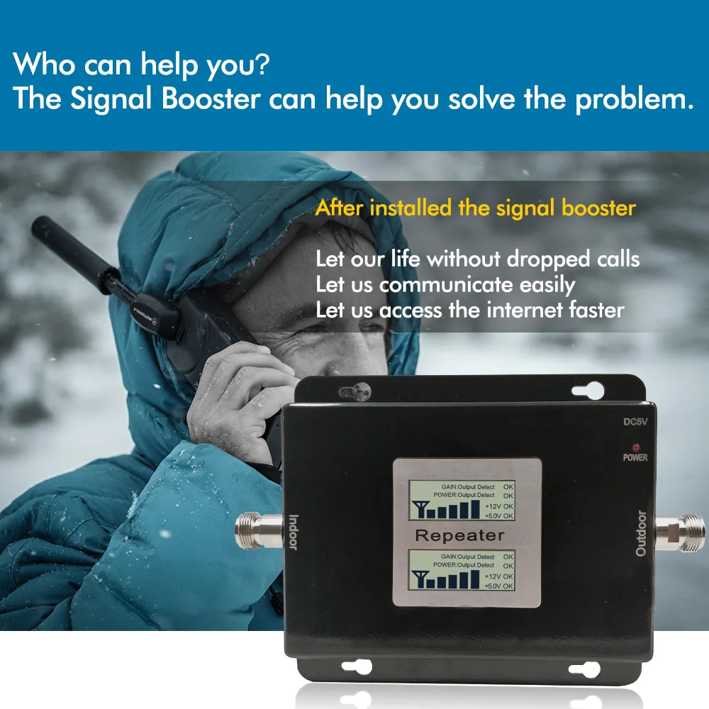 Russia 2G GSM repeater 900 3G 2100 Cell phone Signal amplifier Cellular Booster GSM WCDMA UMTS 2100 2G 3G 4G Signal Antenna (2)