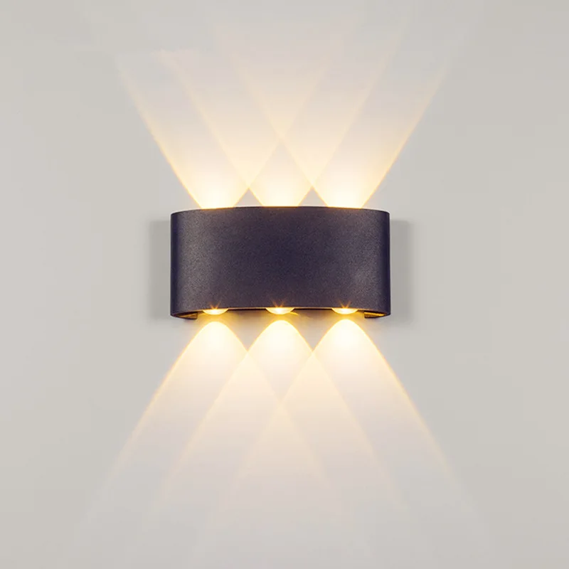 LED 벽 램프 알루미늄 야외 방수 정원 울타리 스콘스 발코니 조명, 실내 침실 거실 계단 벽 조명, IP65