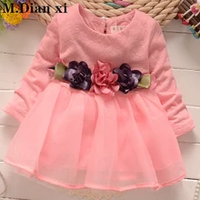 Новинка года; Лидер продаж; модное милое платье с вышивкой в виде Минни Маус; хлопковое мини-платье до колена с длинными рукавами и рисунком для маленьких девочек