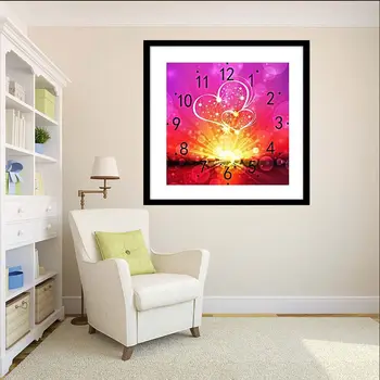 

New Full Square 5D Diy Daimond Painting Cross-stitch Clock Heart 3D Diamond Painting Rhinestones Paintings Embroidery