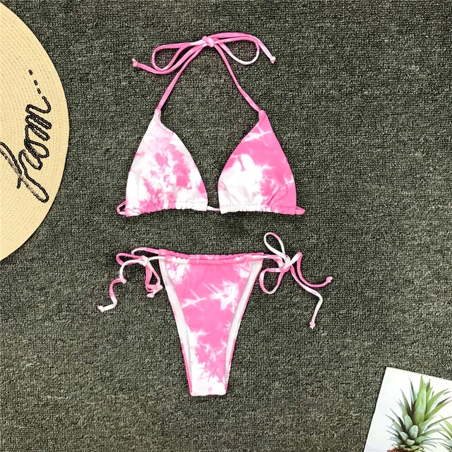 Pink and blue tie dye bikini Clearance