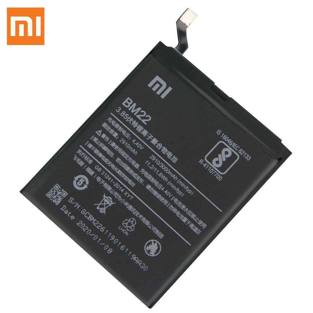 Аккумулятор для телефона XIAOMI BM22 батарея Xiaomi Mi 5 A1 Redmi Note 5A Pro 4 4X BN41 BN43 BN31