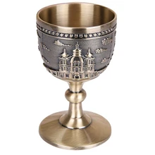 Classical Metal Wine Cup Handmade Small Goblet Household Copper Wine Glass Carving Pattern