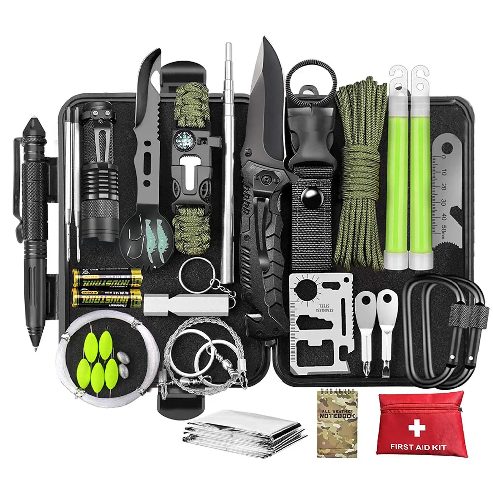 Survival Kit 72 in 1 Emergency Survival Gear and Equipment First Aid Kit SOS EDC Survival Tools Cool Gadgets for Outdoor Camping
