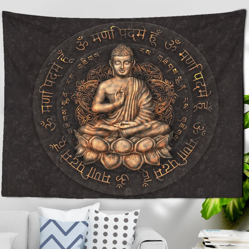 Buddha Tapestry Wall Hanging Meditator Seven Chakras Indian Bohemian Style Mandala Tapiz Hippie Home Decor 1