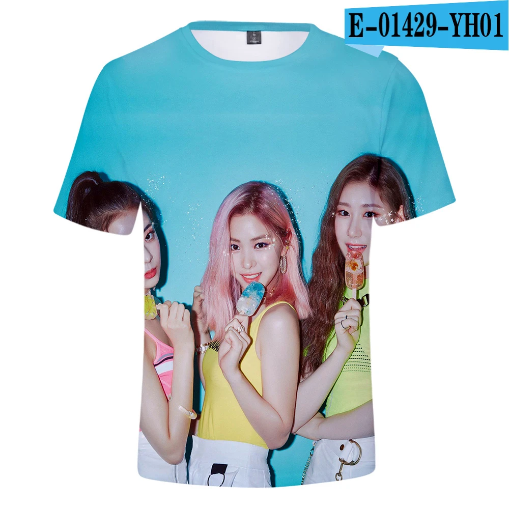 Новая ITZY 3D футболка Женская Новая высококачественная Kpop популярная во всем мире певица ITZY футболка футболки для девочек - Цвет: 3D