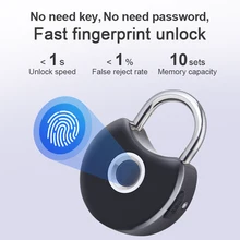 

INQMEGA Tuya USB Charging Smart Home Fingerprint Padlock Door Lock IP65 Waterproof Keyless Room Lock