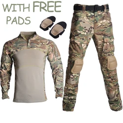 Camisa camuflada ou calça de carga, roupas táticas para airsoft paintball militar tiro uniforme de combate tático