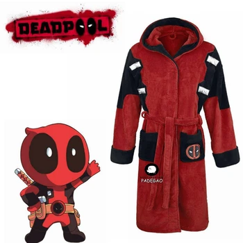 

Superhero Deadpool Cosplay Costume Wade Wilson Bathrobe Night Bath Robe Printed Sleepwear Women Men Pajamas Halloween Kigurumi