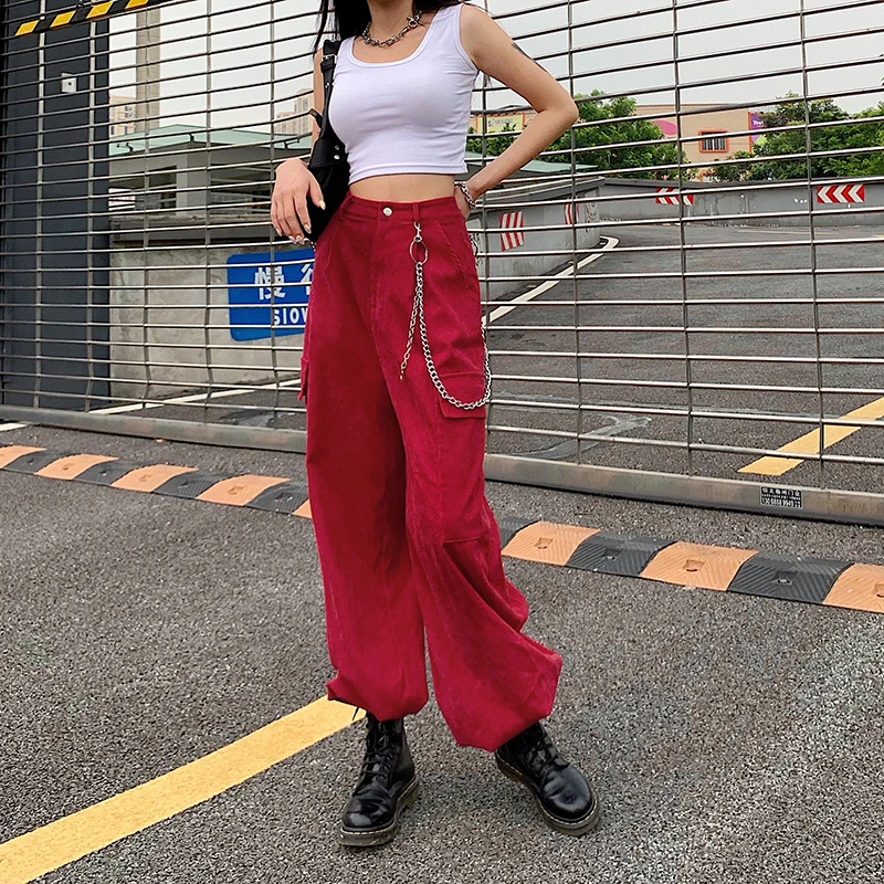 HEYounGIRL Autumn Vintage Red Corduroy 