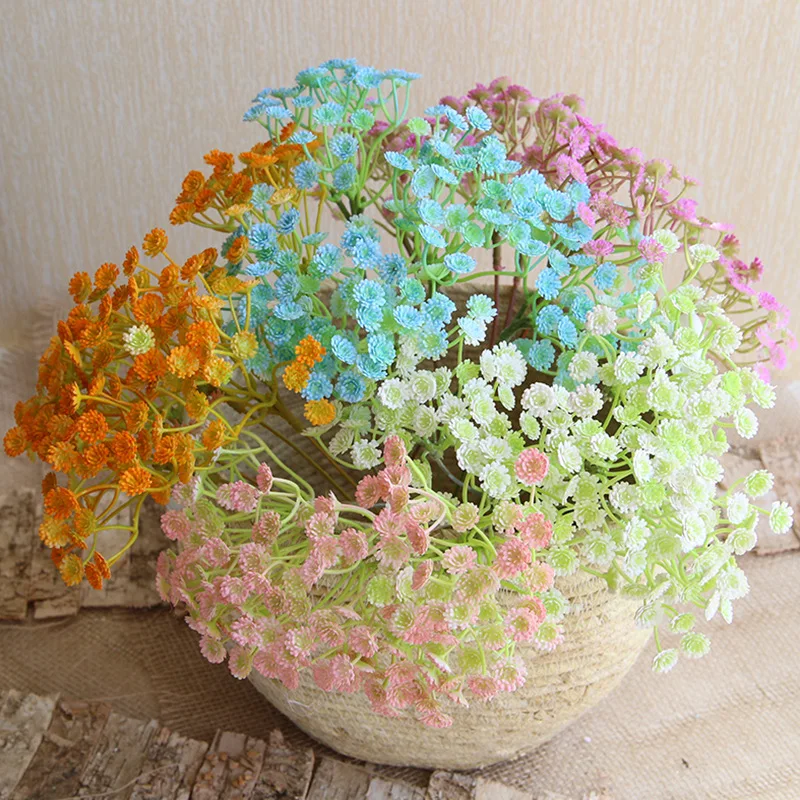 5 piezas simulacion blanco estrellado Flor de plastico falso hogar boda flor pared DIY Украшение для спальни