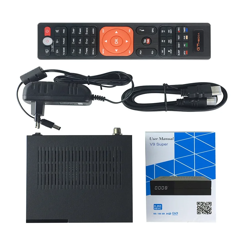 Gtmedia V9 супер рецептор Встроенный Wi-Fi Freesat H.265 V9 супер DVB-S2 бесплатно 2 года Cccam Cline tv Box телеприставка такая же как V8 Nova