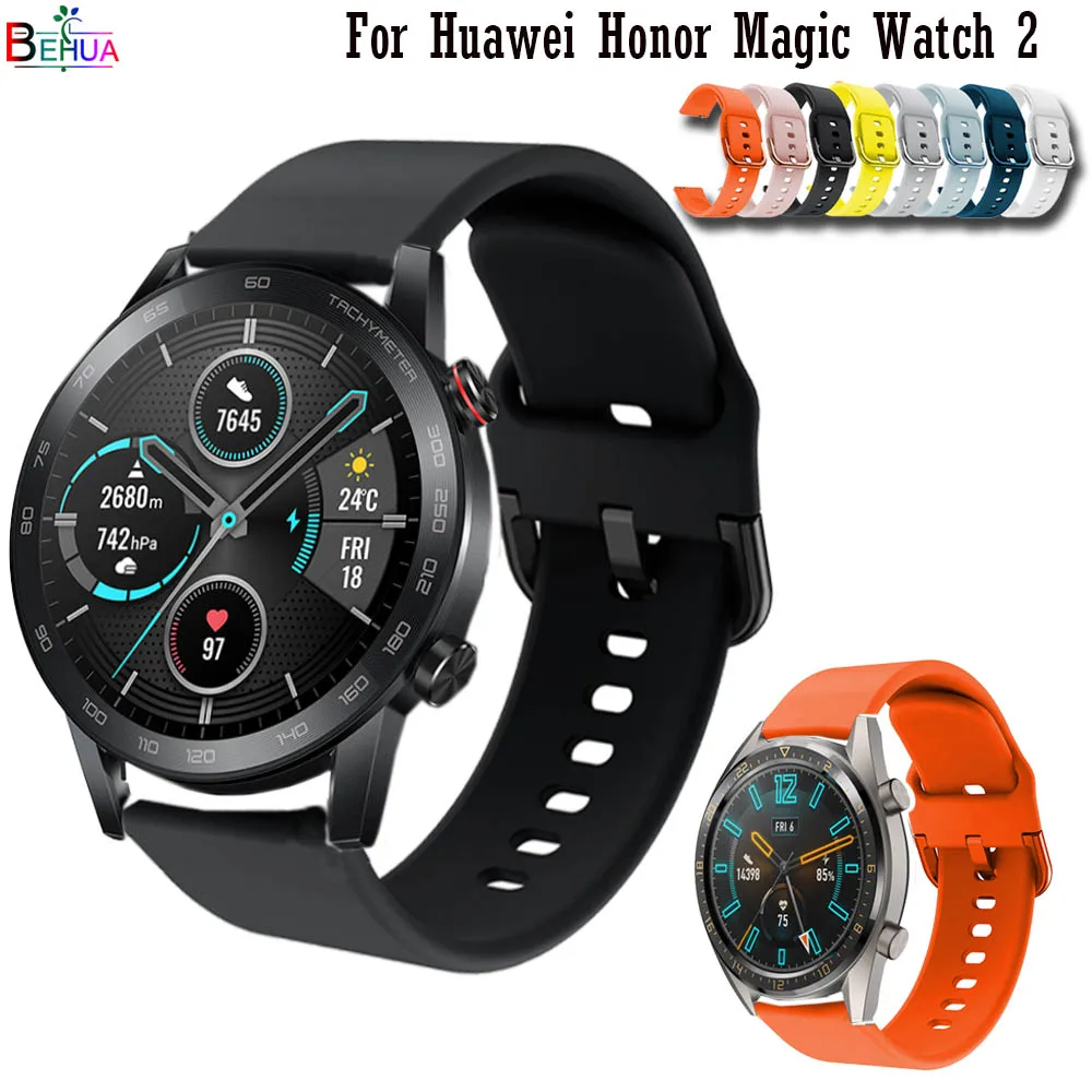Ремешок спортивный для смарт-часов Huawei Honor Magic Watch 2 сменный Браслет Samsung Galaxy 46 мм