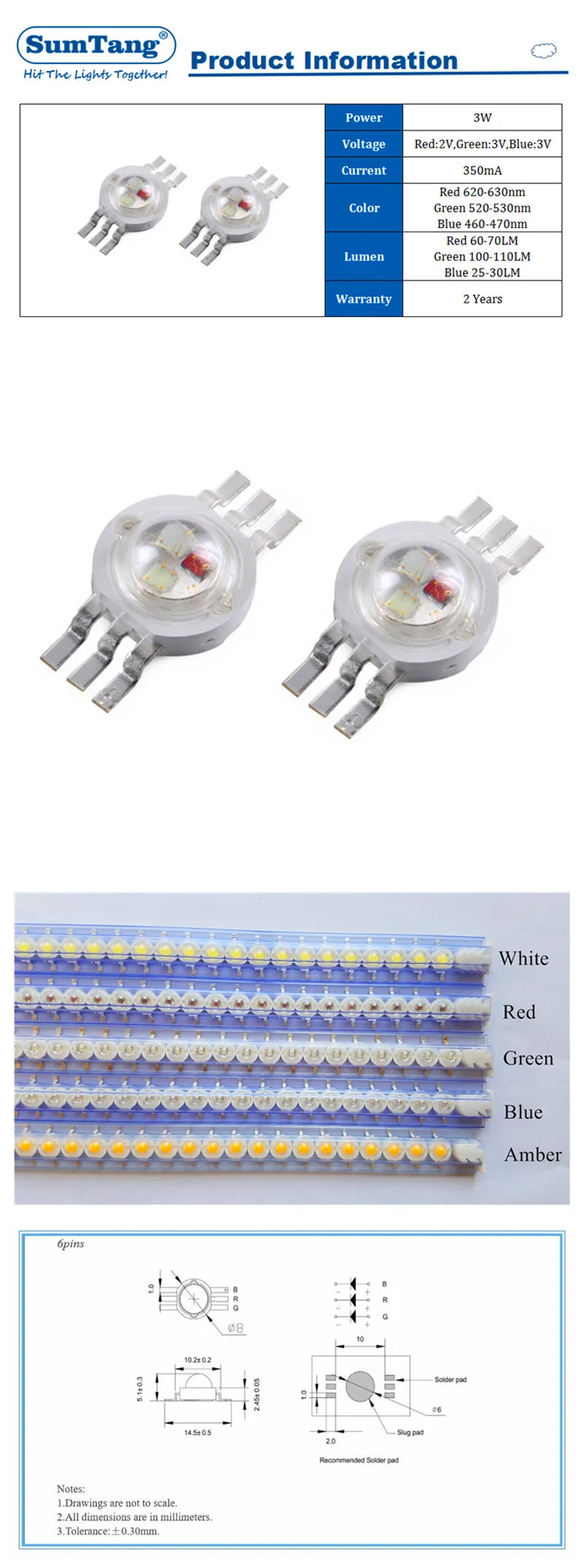 50 шт./лот,, 3 Вт, RGB, 6Pin, RGB светодиодный, высокая мощность, 3 Вт, цветная светодиодная лампа для сцены, светильник для помещений, светильник для улицы, светильник с завода