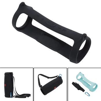 

Shoulder Strap Protective Case Hook Box Pouch Storage Anti-lost Bluetooth Speaker With Carabiner Silicone For JBL Charge 4