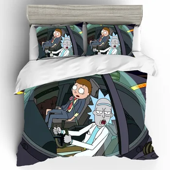 

Bed Linen Home Rick and Morty Bedding Sets King Size Cotton Duvets and Linen Sets Bedding Set Duvet Cover Bed Sheets Pillowcases