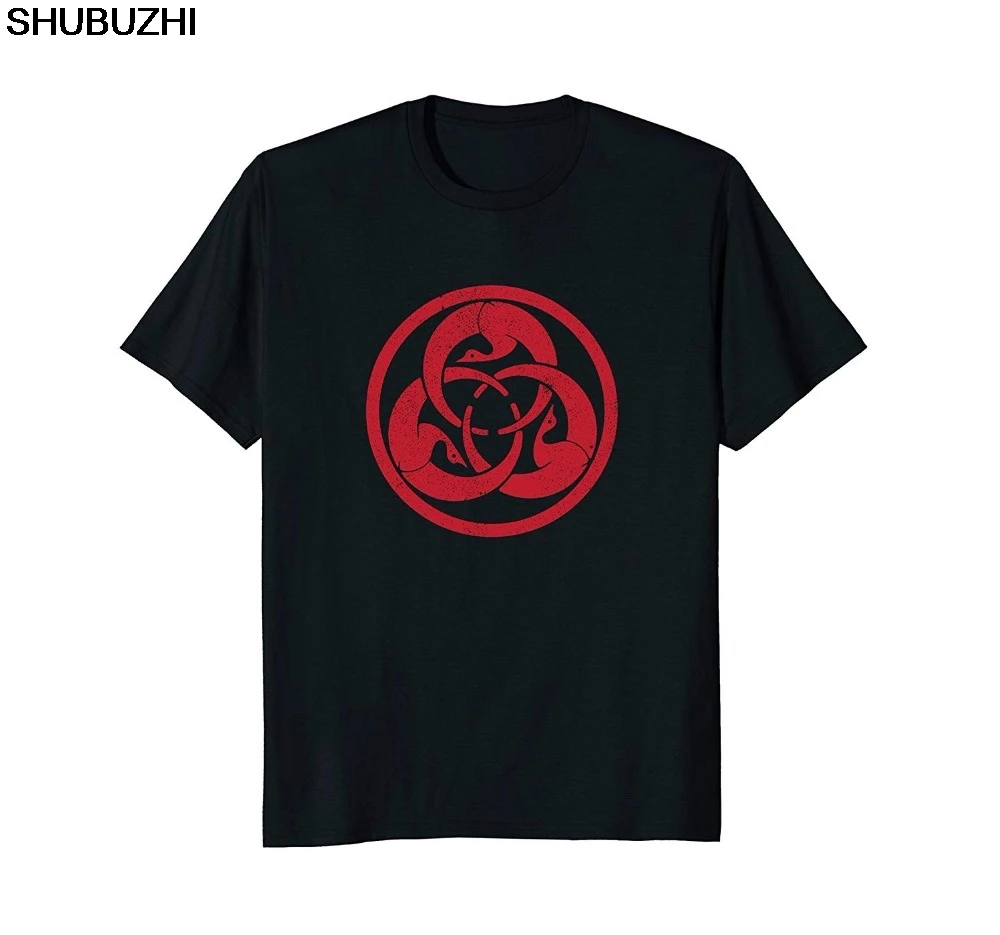 Лучшая футболка Hagakure с рисунком красных журавлей строгая воина Креста 100%