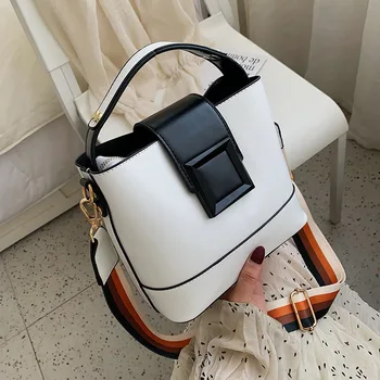 

Personality Hand Bag Package Female 2020 New Niche Design Handbags Wide Shoulder Bag Messenger Bucket Bag