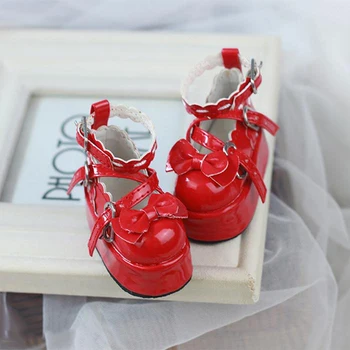 

BJD shoes 1/4 1/3 doll high platform shoeswith bowknot for 1/3 1/4 BJD doll shoes doll accessories doll leather shoes