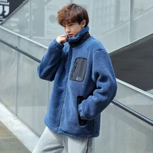 

2021 Autumn New Style Cashmere Coat Loose Stand Collar Short Top Long Sleeve Casual Wool Korean Package Mail Couples