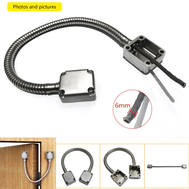 Door Loop Exposed Mounting Protection Sleeve Access Control Cable Stainless Steel Hidden Wire Line Protect Armored Metal Tube 4