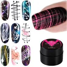 

8ML/Bottle Wire Drawing Gel Nails Polish Spider Web Varnish Painting Liner DIY Design Black White Lacquer Silk UV Glue Manicure