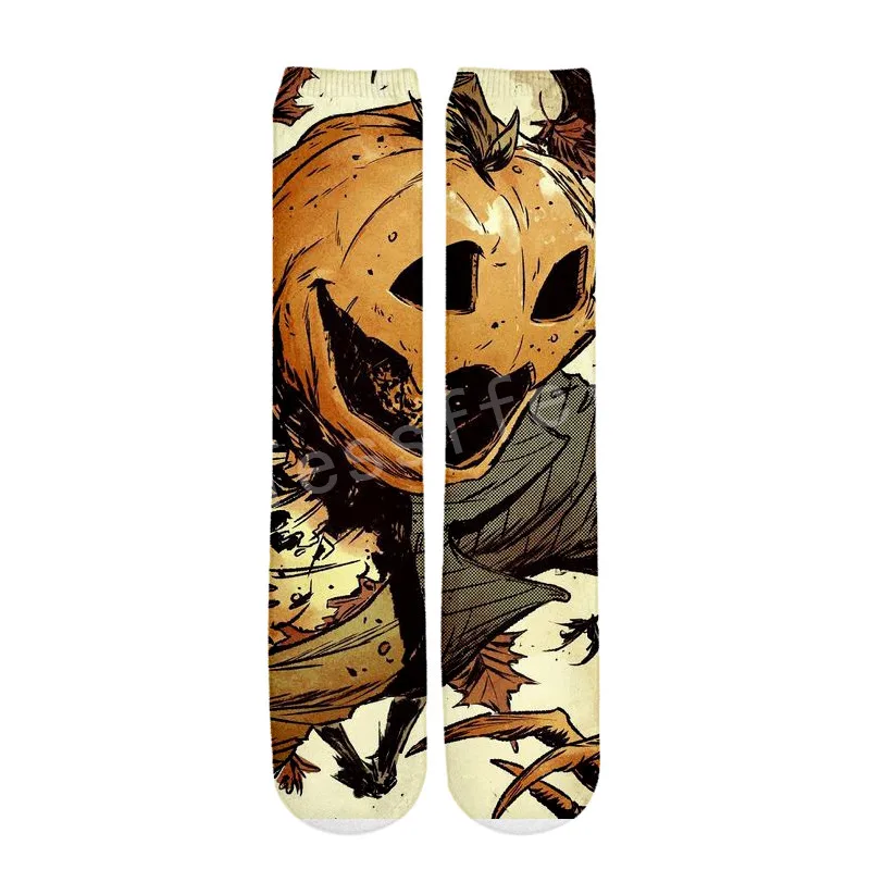 

Tessffel Halloween Horror New Fashion Harajuku casual Unisex 3D Print boys/girls/mens/womens funny colorful ankle socks style-1