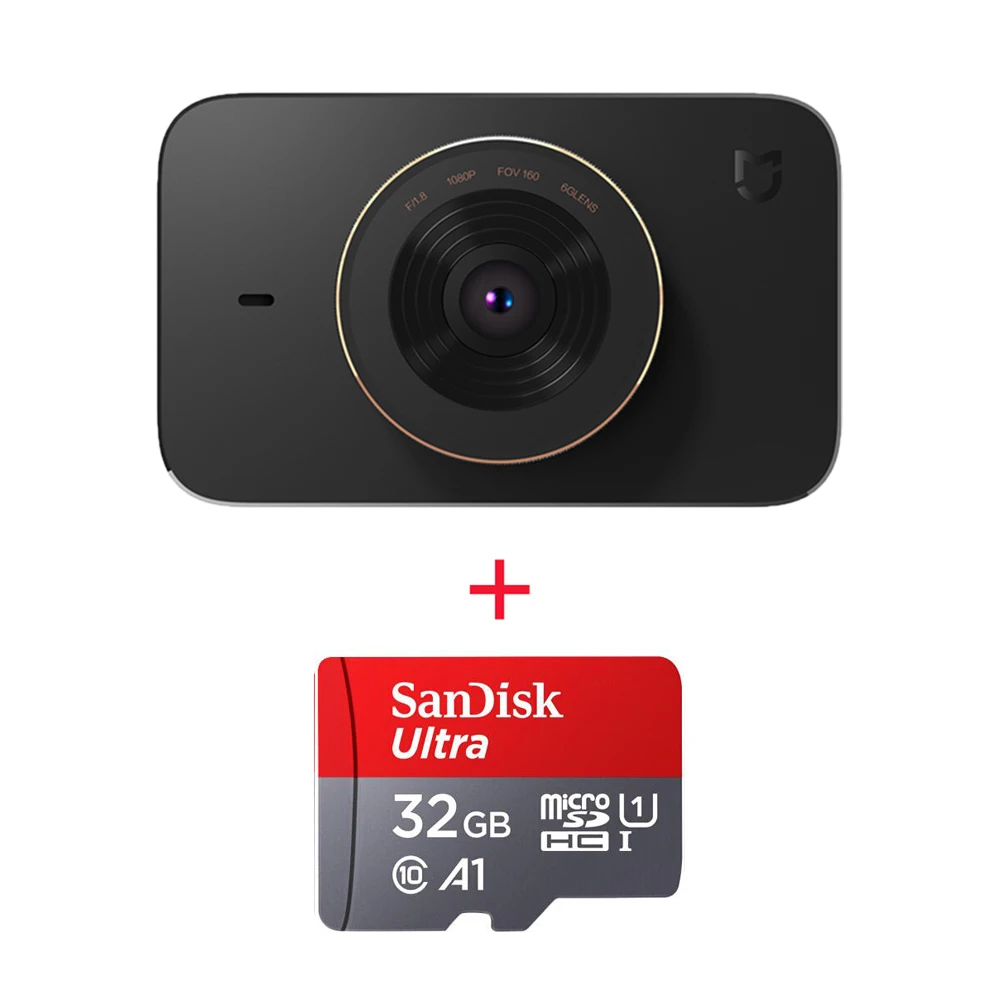Xiaomi MIJIA 3,0 дюймовый DVR 1080P WI-FI наблюдение за парковкой цифрового видео Регистраторы с 160 градусов Широкий формат китайская версия - Название цвета: Add 32GB TF Card
