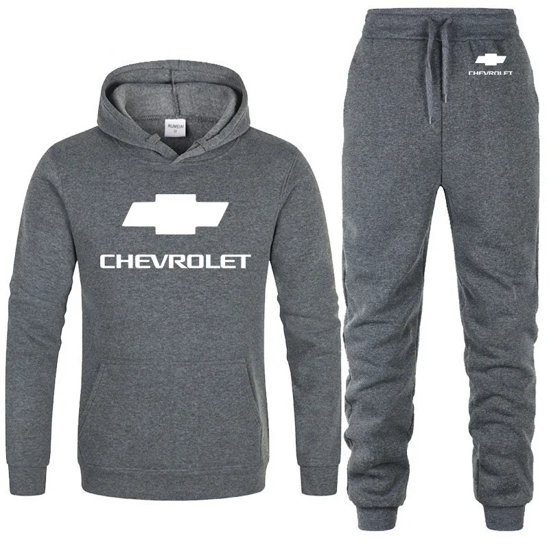 Толстовки для мужчин, автомобиль Chevrolet, принт логотипа, унисекс, толстовка, модная мужская толстовка с капюшоном в стиле хип-хоп harajuku, повседневные флисовые толстовки, штаны, костюм из 2 предметов - Цвет: 814