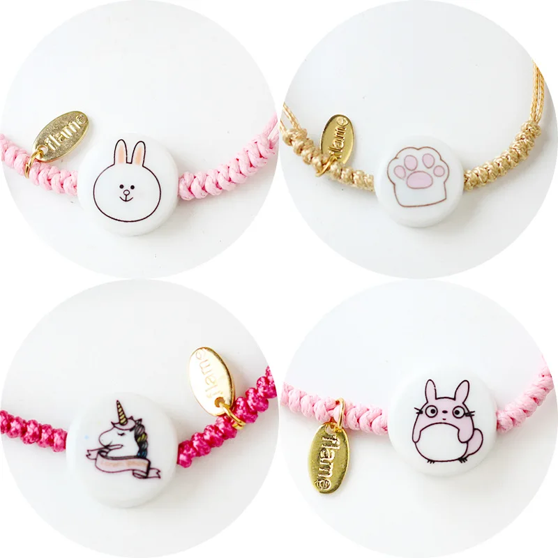 Фото Женский браслет из керамики с мультяшным Кроликом котом Свинкой простым