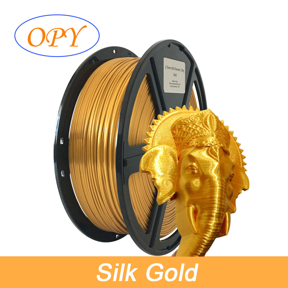 Silk Pla Filament Top Bronze Copper Gold Satin Silver Red Blue Color Plastic Material 1.75Mm 3D Printing 1.75 100g 10m Thread