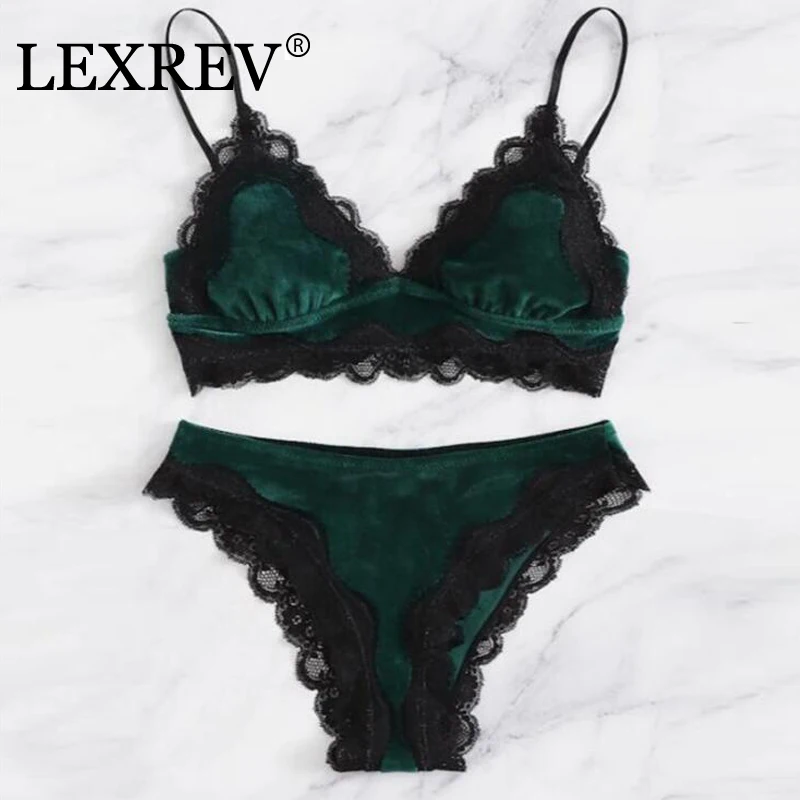 Женское нижнее белье, сексуальный Бархатный комплект с бюстгальтером, женские короткие комплекты, женский сексуальный кружевной комплект без косточек, удобная одежда для сна, комплекты нижнего белья