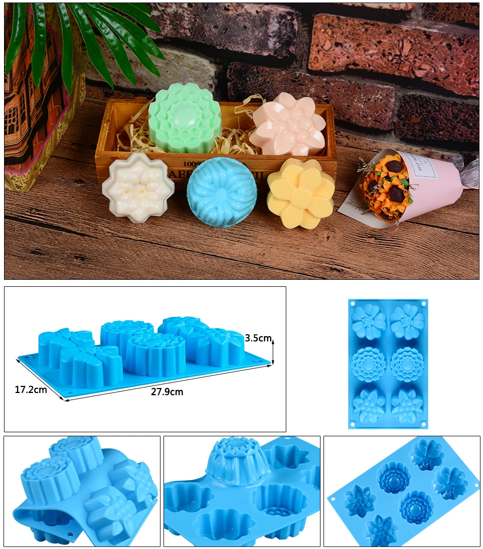 SJ 3D DIY силиконовые формы для мыла с цветами инструмент ручной работы для свадьбы, антипригарный Безопасный и нетоксичный
