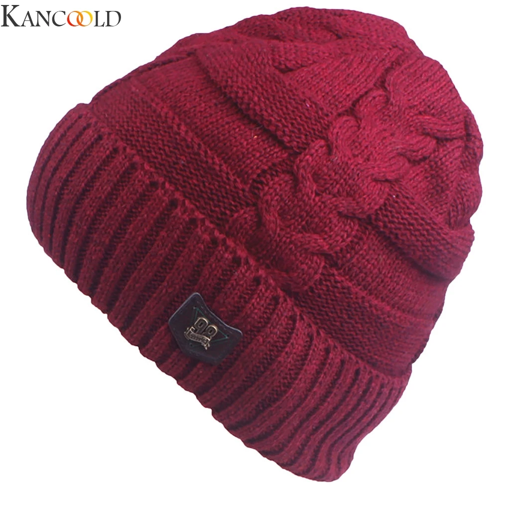 KANCOOLD женская зимняя шапка, Повседневная Хип-хоп шапочки, шапки, вязаные крючком зимние вязаные шапки, одноцветные головные уборы, теплая шапка, горячая распродажа
