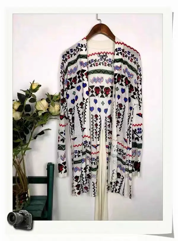 Цвет: желтый DESIGUAL испанский Модный китайский синий и белый кардиган с принтом больше стиля - Цвет: Цвет: желтый
