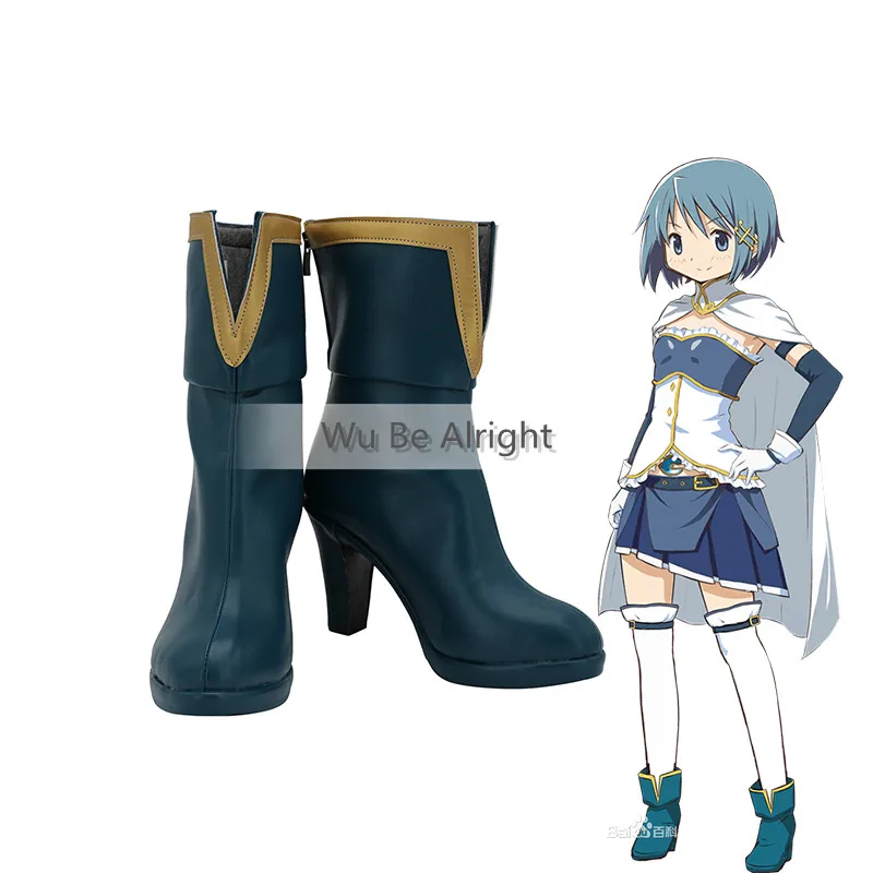 

Anime Puella Magi Madoka Magica Miki Sayaka Cosplay Shoes Girls High-heeled Boots Custom-made Halloween Carnival Party Props