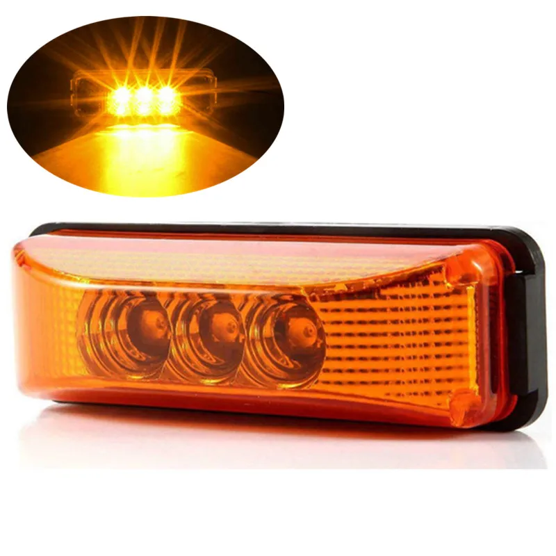 

3 LED Side Marker Light Indicator Lamp Bus Truck Trailer Lorry Caravan 12V RV Pickup Trailer Truck Fender Rear Light